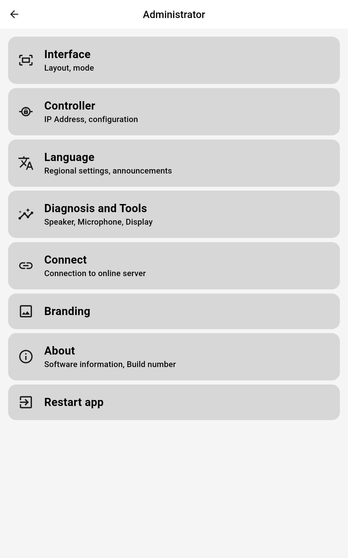 Admin Overview - Select branding